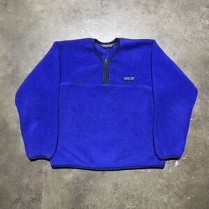 Vintage 80s Patagonia Blue 1/4 Zip Kayak Fleece Pullover